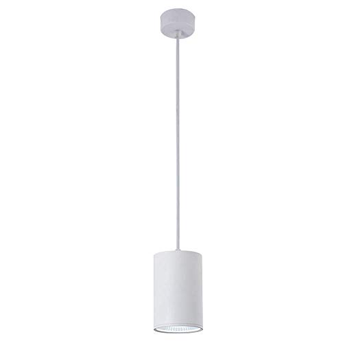 Suspension LED 18W cylindre en aluminium noir pour plafond moderne