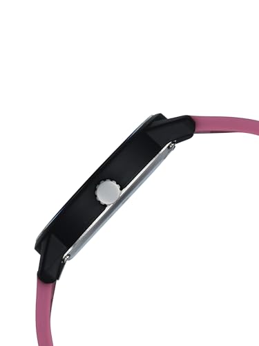 Image of Fastrack Tees Zine with Black Dial Pink Silicon Strap Watch for Unisex - 38145PP06W
