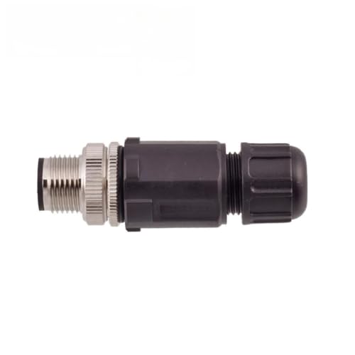Conector M12 de campo plástico soldado macho 2 pin A-code para cable industrial de 6mm 4