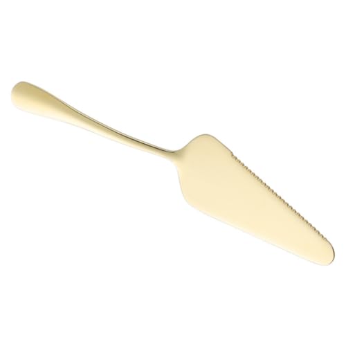 BESPORTBLE Pala per Torta Nuziale in Acciaio 304 Lama Seghettata Spatola per Pizza e Crema da Forno Finitura Placcata Oro Chiaro Utensile da Cucina Ergonomico per Taglio e Servizio