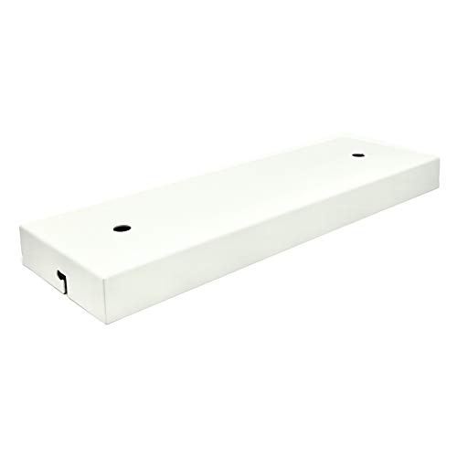 Portalámparas E27/Rosetón de metal rectangular Colores: blanco, negro y rústico (ROSONE 2 FORI BIANCO 300MM) Cover
