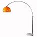 cagü Design Retro Lounge Bogenlampe LUXX Orange & Chrom glänzend mit Marmorfuß Weiß 175-205cm Höhe verstellbar