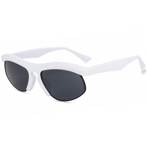 Lunettes de soleil rétro anti-éblouissement à demi-monture femme