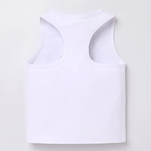 IBTOM CASTLE Toddler Baby Girl Princess Birthday Party Dress Sleeveless Printed Vest Tops+Tulle Tutu+Flower Crown Outfit3