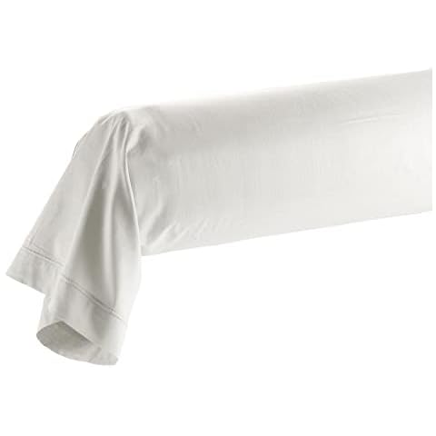 Douceur d'Intérieur Funda de Almohada de 85 x 185 cm, 100% algodón orgánico Biolina, Color Blanco Cover