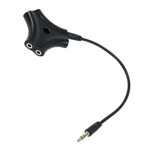 COHEALI Divisor De Auriculares y Adaptador Divisor De 3,5 Mm De 5 Puertos, para Usuarios Múltiples, Diseño Práctico, Cable De 1 Metro, Compatible con Dispositivos De Audio, Color Negro