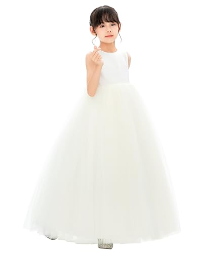 Satin Heart Cutout Tulle Flower Girl Dresses Special Events Formal Parties 2474
