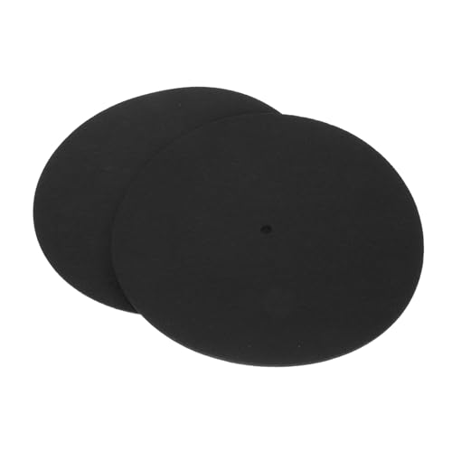 Vaguelly Lot De 2 Tapis De Platine Vinyle 7.87 Pouces Tapis De Protection en Feutre pour Tourne-Disque Réduit Les Vibrations Limite Les Rayures pour...
