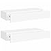 vidaXL 2X Wand Schubladenregal Wandschublade Schweberegal Hängeregal Wandschrank Wandboard Wandregal mit Schublade Weiß 60x23,5x10cm MDF