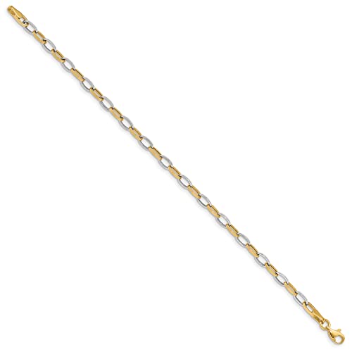 IceCarats 14K Solid Two Tone Gold Link Chain Bracelet 7.25 inch4