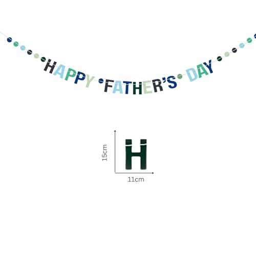 Image of Happy Father's Day Glitter Black Beer Bunting Banner for Dad Father's Party Decorations Backdrop Garland for Father's Day (BLK Blue Green)