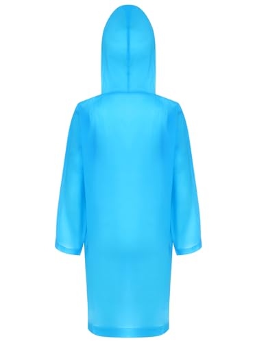 Girls Water Resistant Rain Jacket Coat Long Sleeve Reusable Button Coat with Drawstring Hood Playwear 2-12 Years2