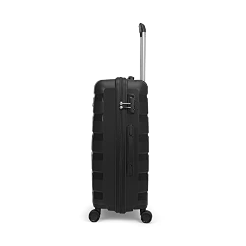 Image of Aristocrat Porto 65 Cms Medium Check-in Polypropylene Harsided 8 Wheels Luggage /Speed Wheel Suitcase /Trolley Bag - Black