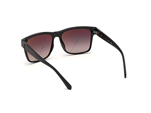 GUESS Factory Men's Gu00004 Polarized Squared Sunglasses, Shiny Black Frame W/Red, NS3