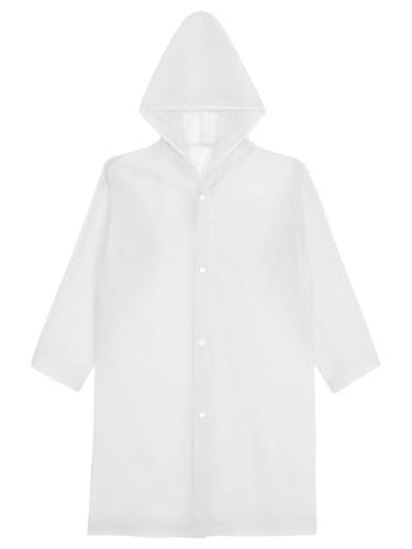 Raincoat for Kids Reusable Rain Ponchos with Hood and Sleeves Waterproof Rain Jacket for Boys Girls3