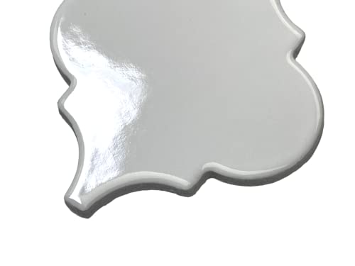 Arabesque Lantern 5 In. Glazed Single Craft Porcelain Tile For Wall Tile, Kitchen Backsplash, Bathroom Wall Tile, Ornament Designs (1 Piece) (White) #TOP1