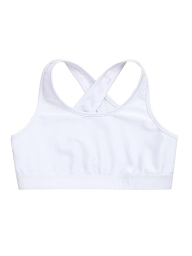 Hedmy Kids Girls Stretch Sports Bra Girls Training Bra Crop Tank Top Cami for Children Racer Back Top Vest3
