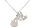 Produktbild Gemshine Katzenmutter mit Kätzchen Anhänger, Chalcedon 925 Silber, vergoldet oder rose, 45 cm Kette. Für Haustier Herrchen, Frauchen, Mutti, Familie - Made in Spain, Metall Farbe:Silber