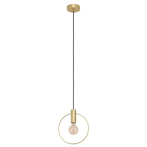 Eglo Suspension luminaire Manizales, lustre chambre élégant et minimaliste, plafonnier salon ou salle à manger en métal laiton, douille E27