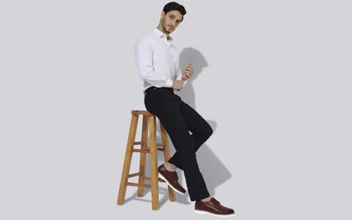 Image of Neeman's Luxe Brogues for Men | Antique Finish Faux Leather (PU) with Mendelian Brogue Pattern | Comfortable Semi-Casual Brogues
