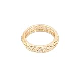 Anillos de novia, anillos vintage unisex vintage huecos con moissanita, oro amarillo de 9 quilates, regalos para el día de San Valentín, P 1/2, Oro amarillo de 9 quilates, Moissanita