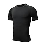 Hovershoes Men's Compression Shirts Short Sleeve Workout Baselayer Quick Dry Athletic T Shirts Sport Running Tops