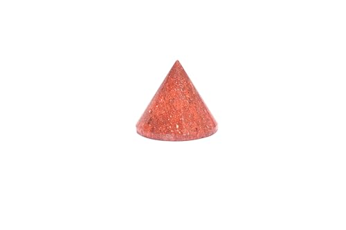 L PEDRA & CRYSTAL Conical Pyramid Energy Generator – Crystal Cone for Vastu, Meditation, Chakra Balancing, and Home Decor | Spiritual Gemstone Showpiece (Red Jasper Conical Pyramids)
