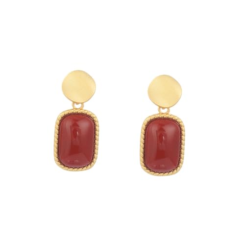 Boucles d'oreilles ovales de cerceau anti-irritation agate légère pour oreilles sensibles