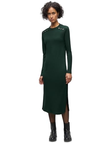 Street One Damen 1408951 Rippstruktur Kleid, evernight Green, 42