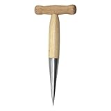 COLLBATH Edelstahl Dibber mit Ergonomischem Holzgriff Langlebiges Pflanzwerkzeug zum Bohren und Einsetzen von Zwiebeln Robustes Gartengerät für Setzlinge und Umpflanzen Einfache Handhabung