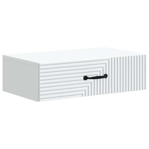 Table de chevet suspendue blanche : la solution gain de place avec tiroir - 2