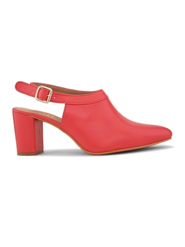 Image of XE Looks Slingback Heels | Pointed-Toe Design | Adjustable Strap |Stylish & Trendy Cushioned Footbed Heels For Girl & Women