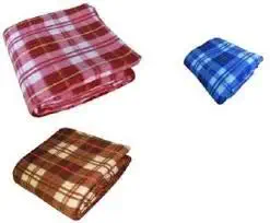 PPS Checkered Wool-Fleece Blankets, Full-Length, Single-Bed, Pack of 10, Soft and Warm
