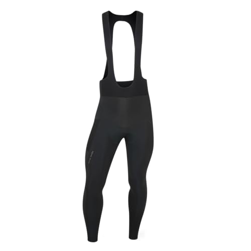 PEARL IZUMI Men's Expedition Thermal Cycling Bib Tights, Two Side Pockets & Thermal Fleece Fabric for Quick Drying Insulation, Black, Medium