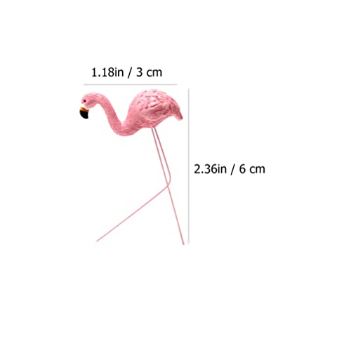 Yardwe Outdoor Decor Outdoor Decor 4Pcs Miniature Flamingo Picks Miniature Garden Flamingo Figurines Stake Accessories Metal Birds Yard Art Decor Glass Containers Glass Containers #TOP2