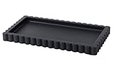 Scalloped Bathroom Vanity Tray for Countertop- Small Concrete Modern Industrial Minimalist Counter Vanity Organizer Tray for Dresser- Decorative Tray-11.8'L x 6.37'W x 1'H- Charcoal Black- Water-proof