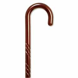 Carved Wood Walking Cane Rosewood