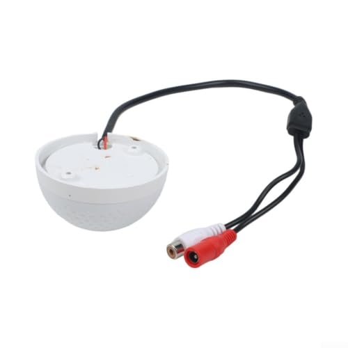 Image of Compact Security Mic for IP Camera and AHD DVR - Wired Sound Pickup Kit with Noise Reduction for Outdoor Monitoring Equipment White