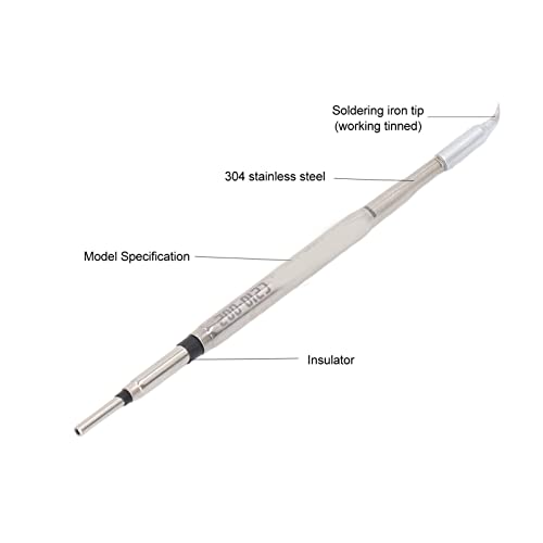 Image of Tyenaza C210 Soldering Iron, Soldering Iron Tip Metal Welding Head Replacement Solder Rework Station Accessories for JBC 210(C210-002 Bending)