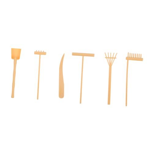 WEKAMOS Lot de 6 Mini Râteaux à Sable Zen, Outils de Jardinage pour Garçon et Filles, Taille Petite, en Plastique Jaune, pour Création Artistique et Loisirs Créatifs en Intérieur