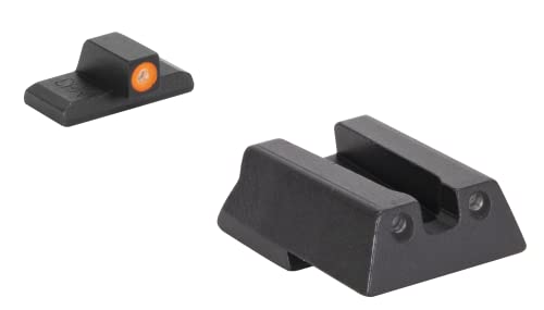 MEPRO Hyper-Bright tritium Night Sights Compatible with H&K 45 45C P30 VP9 SFP9 Green tritium, Orange Colored Front Ring, U-Notch Rear by Meprolight