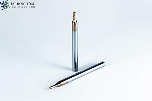 Image of Carbide Ball Nose End Mill for CNC Machine Milling Tools, for Alloy Steels /Hardened Metals - 2 Flute - 55HRC TiAlN Coated (5Pcs, 3 /32)
