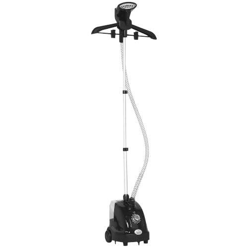 HOMCOM Vaporizador Vertical 1.4L Plancha de Vapor Negra