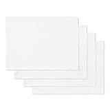 Martha Stewart Honeycomb Modern Farmhouse Reversible Placemat 4-Pack Set, White, 13'x17.5'