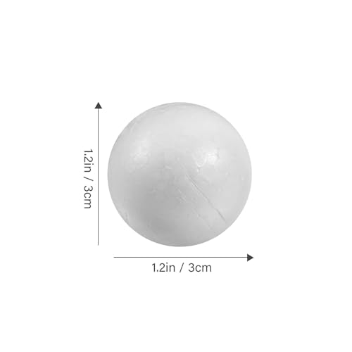 100pcs Polystyrene Balls Solid Spheres Wedding Decoration Craft Projects Party Decor, White, Size 2 - Image 3