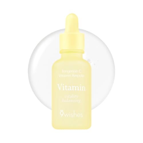 Image of 9wishes, Tangerine C Vitamin Ampoule, Face Serum – 30ml Brightening & Antioxidant Protection, Dark Spots Corrector and Post Acne Hyperpigmentation, Advanced Korean Skincare