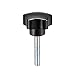 Tool parts Star Knob Grip M8 x 35mm Male Thread Steel Zinc Stud Black PP