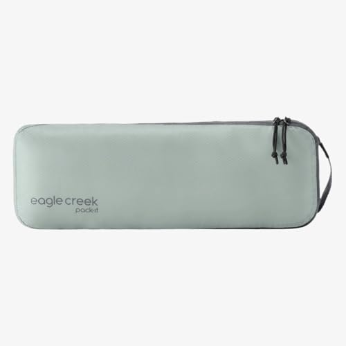eagle creek Pack-It Isolate Slim Cube - Compact Travel Organizer for Versatile Packing of Small Items - Angled Zipper Opening - Eco-Friendly - Convenient Top Handle - Medium - Storm Grey3
