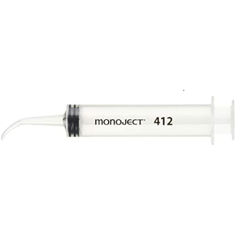 Monoject 3072331 Curved Tip Syringe, 12 mL, 0.5" Height, 0.5" Wide, 4" Length, 12 cu. in, Plastic (Pack of 4) Cover