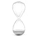 SWISSELITE Hourglass Sand Timers, Hourglass Sand Clock Inspired Glass for Home, Desk, Office Decor (4.4Inch-5Mins White)